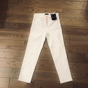 NWT Banana Republic High Rise Slim Cropped White Jeans - BR Premium Denim